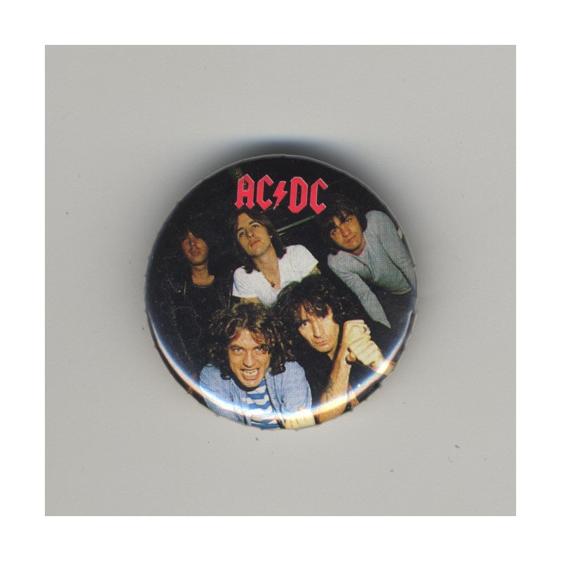 AC/DC - Complete Band (Vintage Pinback Button Badge 1980s)