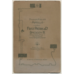 Atelier Apollo - F. Prügel / Dresden: Portrait Of Sweet Little Baby Girl (Vintage Cabinet Card ~1910s/1920s)