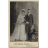 Schulte-Heuthaus / Frankenberg: Wedding Couple / Top Hat (Vintage Cabinet Card ~1910s/1920s)