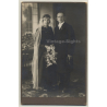A.Missenharter / Radolfzell: Wedding Couple / Headdress (Vintage Cabinet Card ~1910s/1920s)