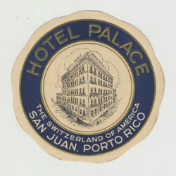 Hotel Palace - San Juan / Puerto Rico (Vintage Luggage Label)