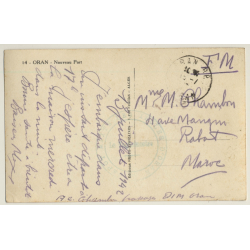 Oran / Algeria: Nouveau Port / Harbor (Vintage RPPC Field Post 1942)