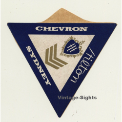 Sydney / Australia: Chevron Hilton Hotel (Vintage Self Adhesive Luggage Label / Sticker)