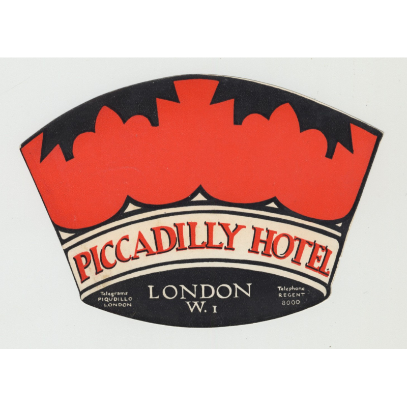 The Piccadilly Hotel - London / UK (Vintage Luggage Label)