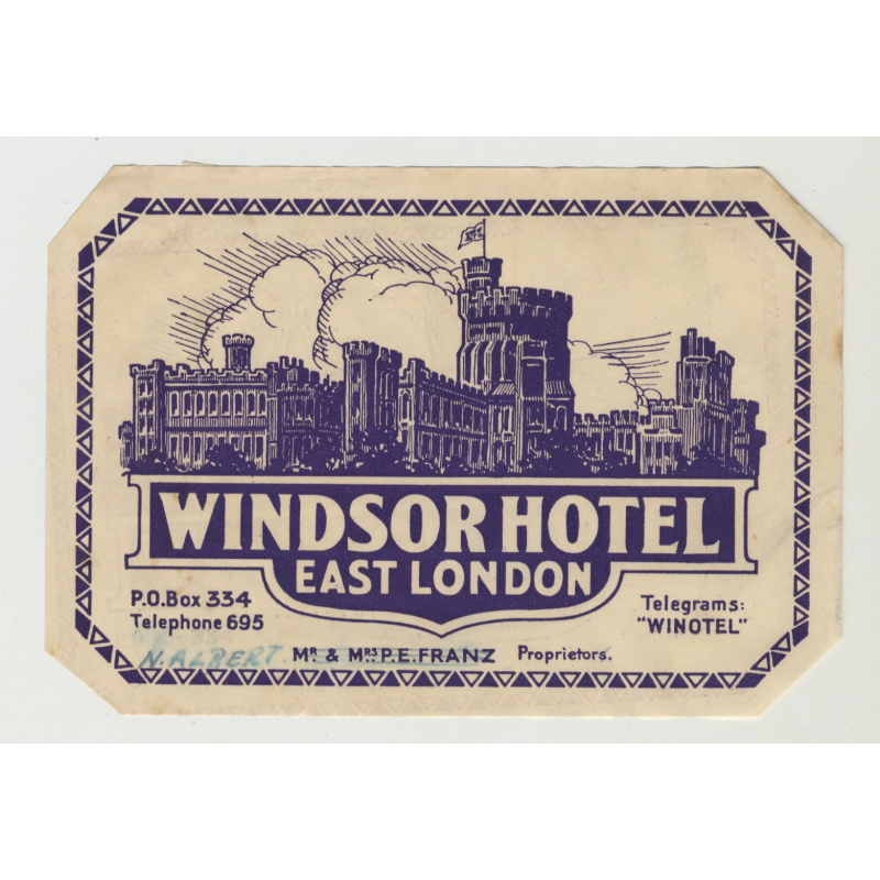 Windsor Hotel - London / UK (Vintage Luggage Label)