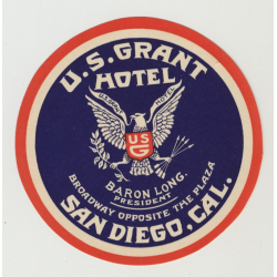 U.S. Grant Hotel - San Diego / USA (Vintage Luggage Label Large)