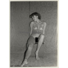Natural Nude Woman On Cube / Legs - Interior (Vintage Photo GDR ~1980s)