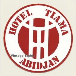 Abidjan / Ivory Coast: Hotel Tiama (Vintage Self Adhesive Luggage Label / Sticker)