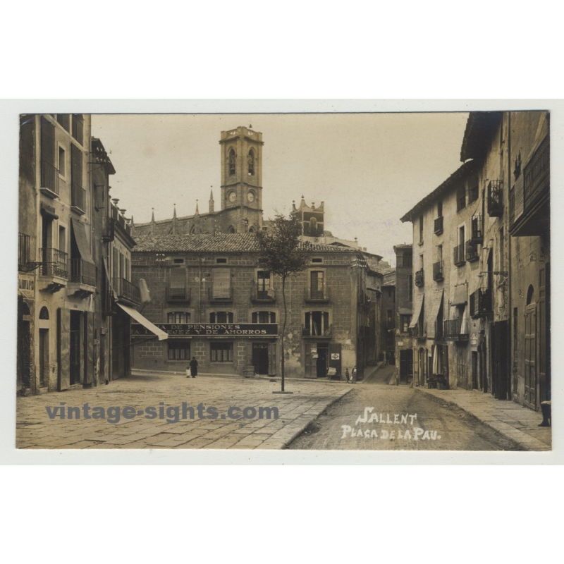 08650 Sallent: Placa De La Pau (Vintage Postcard)