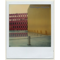 Photo Art: Red/Yellow Sun Protection Wall (Vintage Polaroid SX-70 1980s)