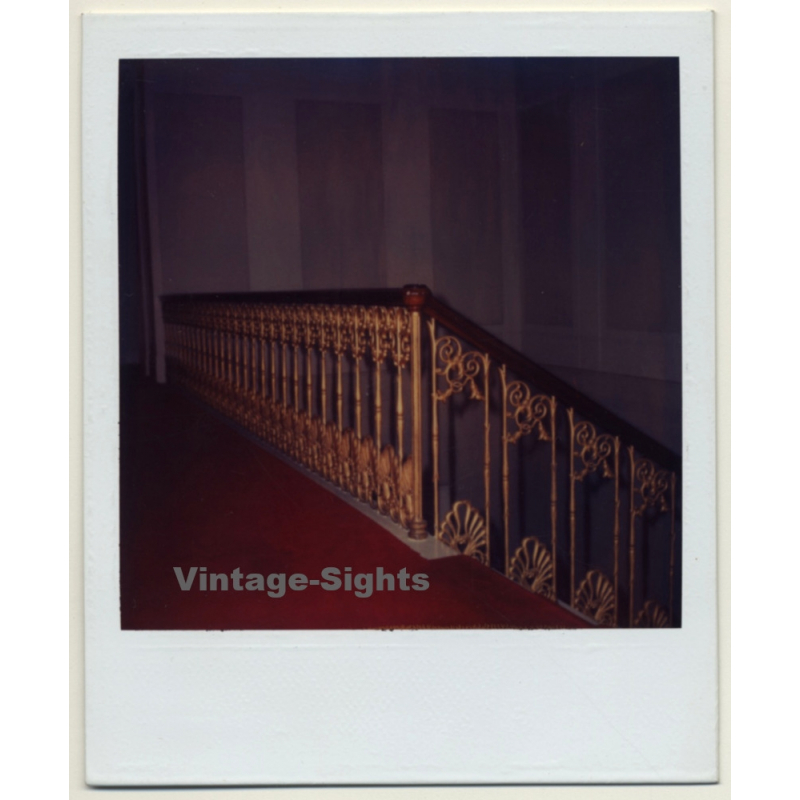 Photo Art: Old Golden Banisters / Red Carpet (Vintage Polaroid SX-70 1980s)