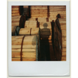 Photo Art: Wooden Cable Drums (Vintage Polaroid SX-70 1980s)