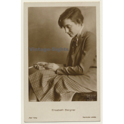 Elisabeth Bergner - Smoking Cigarette / Ross Verlag (Vintage RPPC ~1930s)