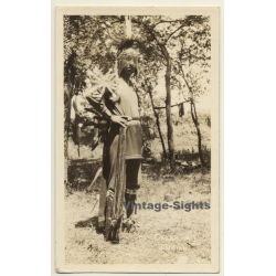 USA: Oklahoma Indian / Headdress - Ethnic (Vintage RPPC Mac...