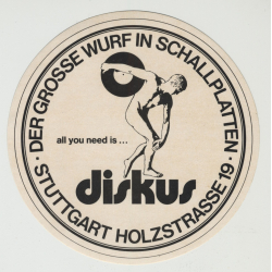All You Need Is...Diskus (Vintage German Record Store Sticker 1970s)