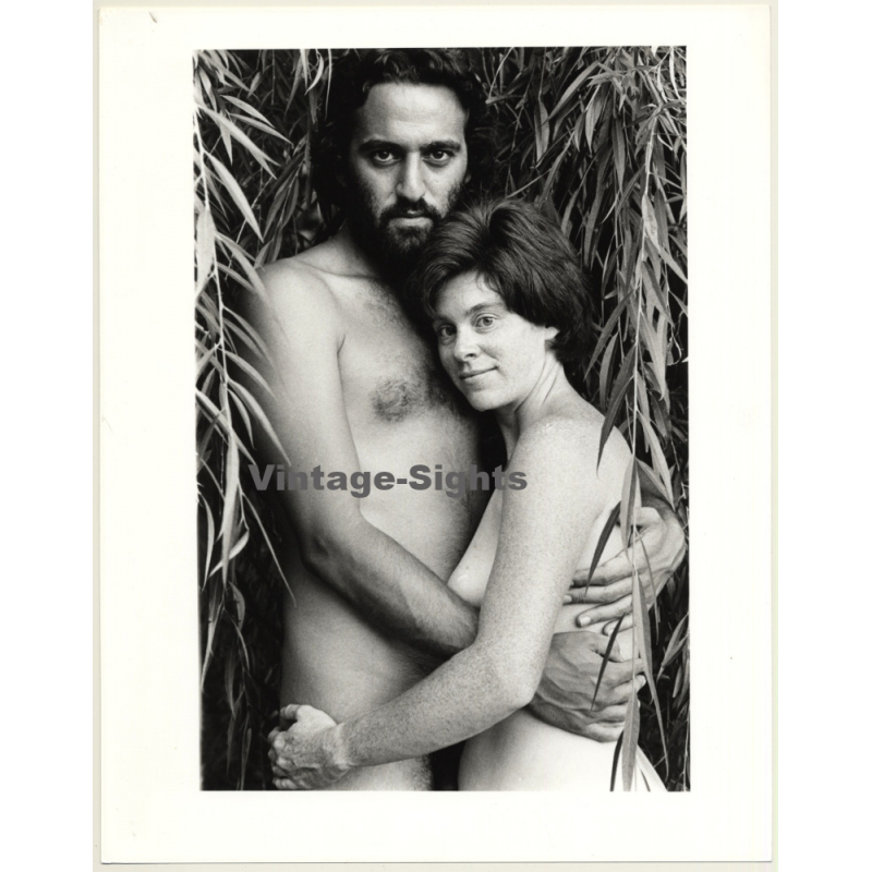 Jerri Bram (1942): Nude Study Of Natural Couple*1 / Bamboo  (Vintage Photo ~1970s/1980s)