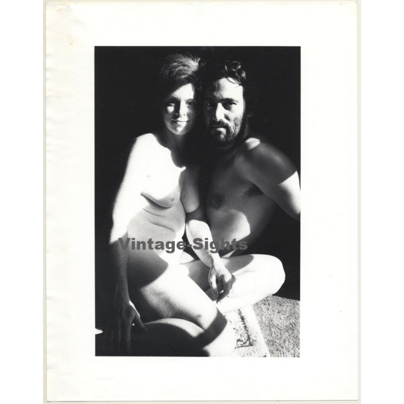 Jerri Bram (1942): Nude Study Of Natural Couple*2 / Sunrays  (Vintage Photo ~1970s/1980s)