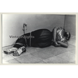 Tied Woman In Black Dress*2 / Rope Bondage - BDSM (2nd Gen. Photo GDR ~ 1960s)