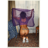 Rear View: Semi Nude Woman Lifts Transparent Negligee / Butt (Vintage Photo France 1990s)