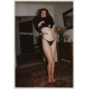 Tall Pale Woman Takes Off Jumper / Legs - Lingerie (Vintage Photo France 1990s)