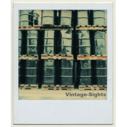 Photo Art: Stacked Oil Barrels (Vintage Polaroid SX-70 1980s)