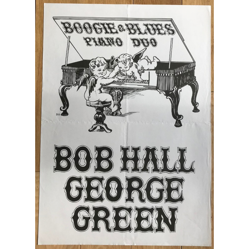 Bob Hall / George Green Boogie & Blues Piano Duo (Vintage Concert Poster)