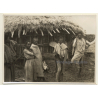 East Africa: Traditional Straw Hut & Native People / Ethnic (Vintage Photo ~1940s/1950s)
