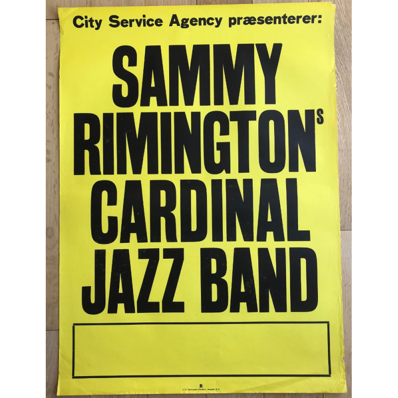 Sammy Rimington Cardinal Jazz Band (Vintage Swedish Jazz Poster DIN A1)