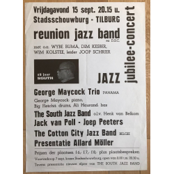 Jazz Jubilee Concert Tilburg / George Maycock Trio - Jack van Poll (Vintage Jazz Poster ~1975)