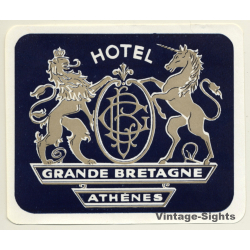 Athens / Greece: Hotel Grande Bretagne (Vintage Luggage Label)