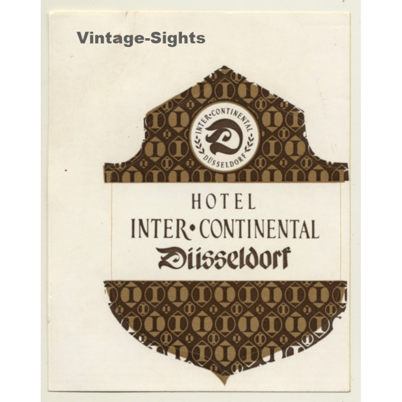 Düsseldorf / Germany: Hotel Inter Continental (Vintage Self Adhesive Luggage Label / Sticker)