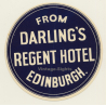 Edinburgh - Scotland / UK: From Darling's Regent Hotel (Vintage Luggage Label)
