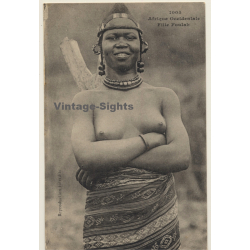 Afrique Occidentale: Fille Foulah / Risqué - Ethnic (Vintage PC ~1910s/1920s)