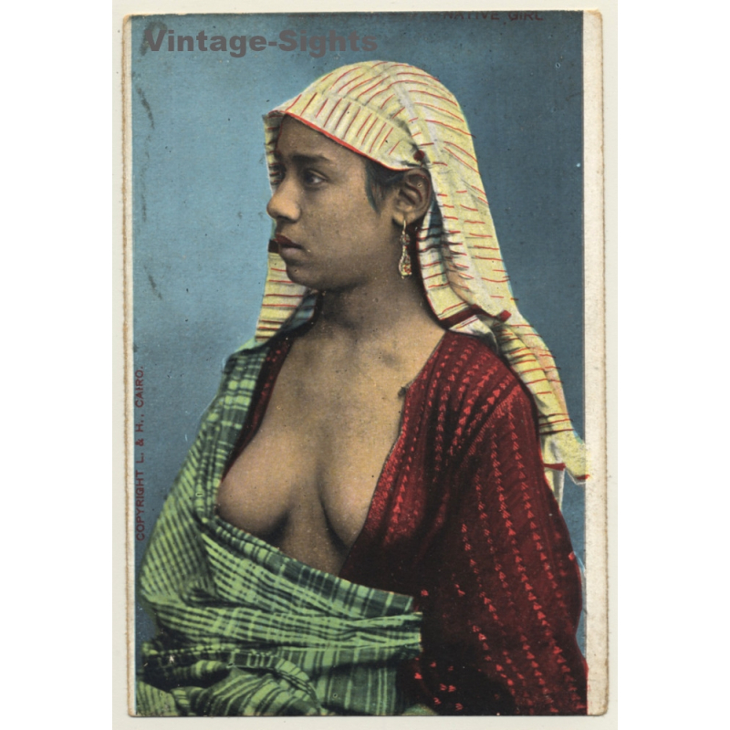Egypt: Native Woman / Boobs Flash - Risqué - Ethnic (Vintage PC ~1910s/1920s)