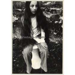Jerri Bram (1942): Intense Portrait Of Longhaired Girl*2 (Vintage Photo ~1970s/1980s)