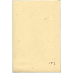 Woman In Elegant Beach Dress / Captain's Hat (Vintage Photo 1932)