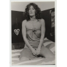 Seductive Brunette Kneeling On Bed / Gingerbreadheart (Vintage Amateur Photo 1981)
