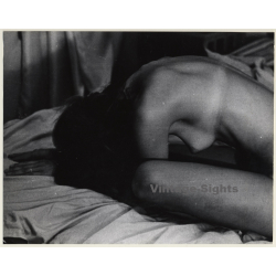 Jerri Bram (1942): Artistic Nude On Bed / Tan Lines (Vintage Photo ~1970s/1980s)