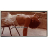 R.Folco: Semi Nude On Wicker Chair / Boobs Flash (Vintage Photo France 1980s)