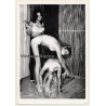 Mistress Spanking 2 Semi Nude Maids / Whip - BDSM (Vintage Photo 1964)