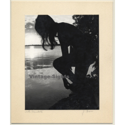 Jerri Bram (1942): Nude At Sea Shore / Lake Mendota (Vintage Signed Photo ~1970s/1980s)