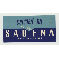 Carried By Sabena - Belgian Airlines (Vintage AIrline Luggage Label)