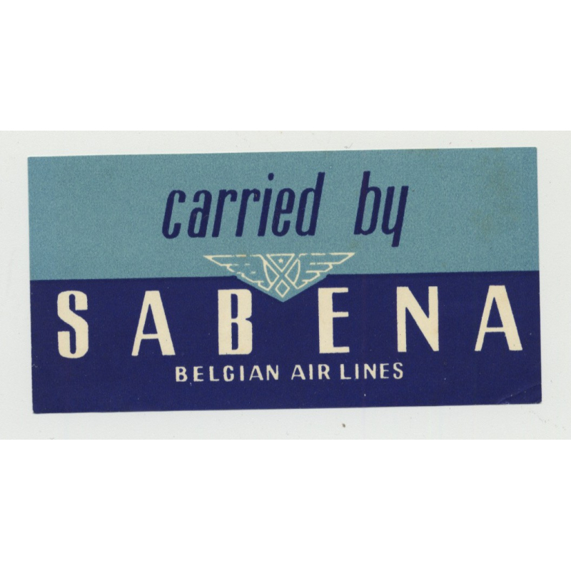 Carried By Sabena - Belgian Airlines (Vintage AIrline Luggage Label) Carried By Sabena - Belgian Airlines (Vintage AIrline Luggage Label)