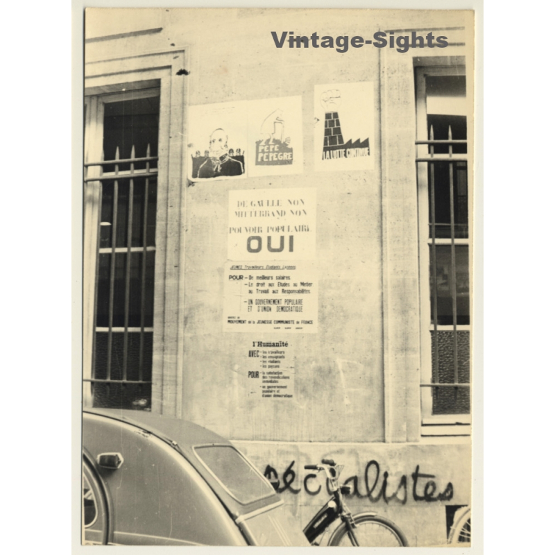 May 1968 - Paris: Protest Posters On Facade*3 / Pépé Pépègre (Vintage Photo)