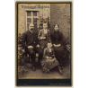 F.J. Daix / Ixelles: Belgian Family In Sunday Clothes (Vintage Cabinet Card ~1900s/1910s)