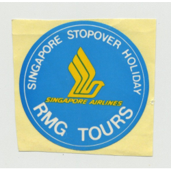 Singapore Airlines / RMG Tours (Vintage Self Adhesive Airline Luggage Sticker)