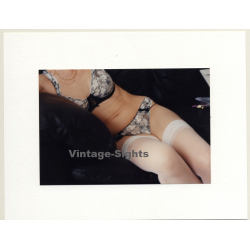 R.Folco: Slim Woman In Lingerie & Nylons / Legs (Vintage Photo France 1980s)