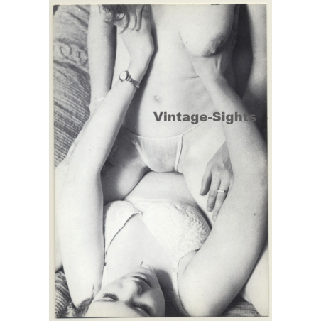 2 Semi Nudes In Lesbian Encounter*6 / Panties - Risqué (Vintage PC ~1970s)
