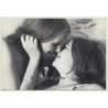 2 Semi Nudes In Lesbian Encounter*9 / Tongue Kissing - Risqué (Vintage PC ~1970s)