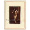 French Nude *1 / Risqué (Vintage Photo Transparency Film On CDV  ~1900s)